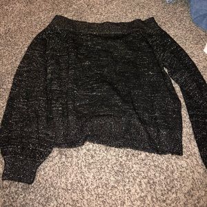 Sparkly Black off the shoulder sweater